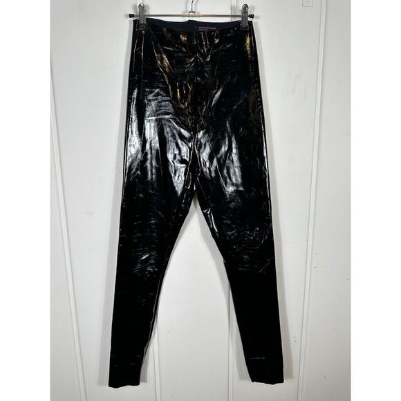 Commando BLACK Faux Patent Leather Perfect Control Leggings, US Small - Picture 2 of 12